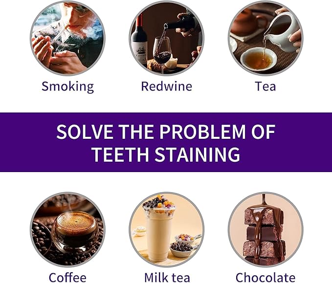 Purple Toothpaste for Teeth Whitening, Purple Whitening Toothpaste for Adults,Tooth Stain Remover Gel - Tooth Whitener Suitable for Smoking, Coffee, and Removing Dental Stone ﻿ ﻿ ﻿