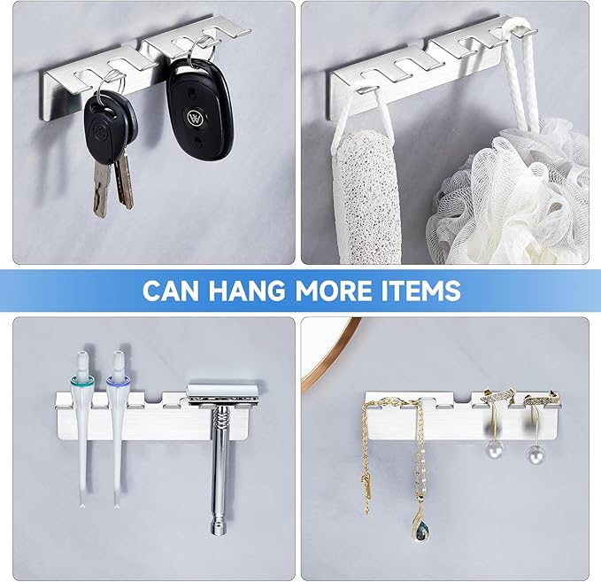 Toothbrush Holders Wall Mounted, Stainless Steel Toothbrush Holder, Electric Toothbrush Holder for Bathroom, Adhesive Toothbrush Organizer, Electric Toothbrush Head Holder, Razor Holder for Shower