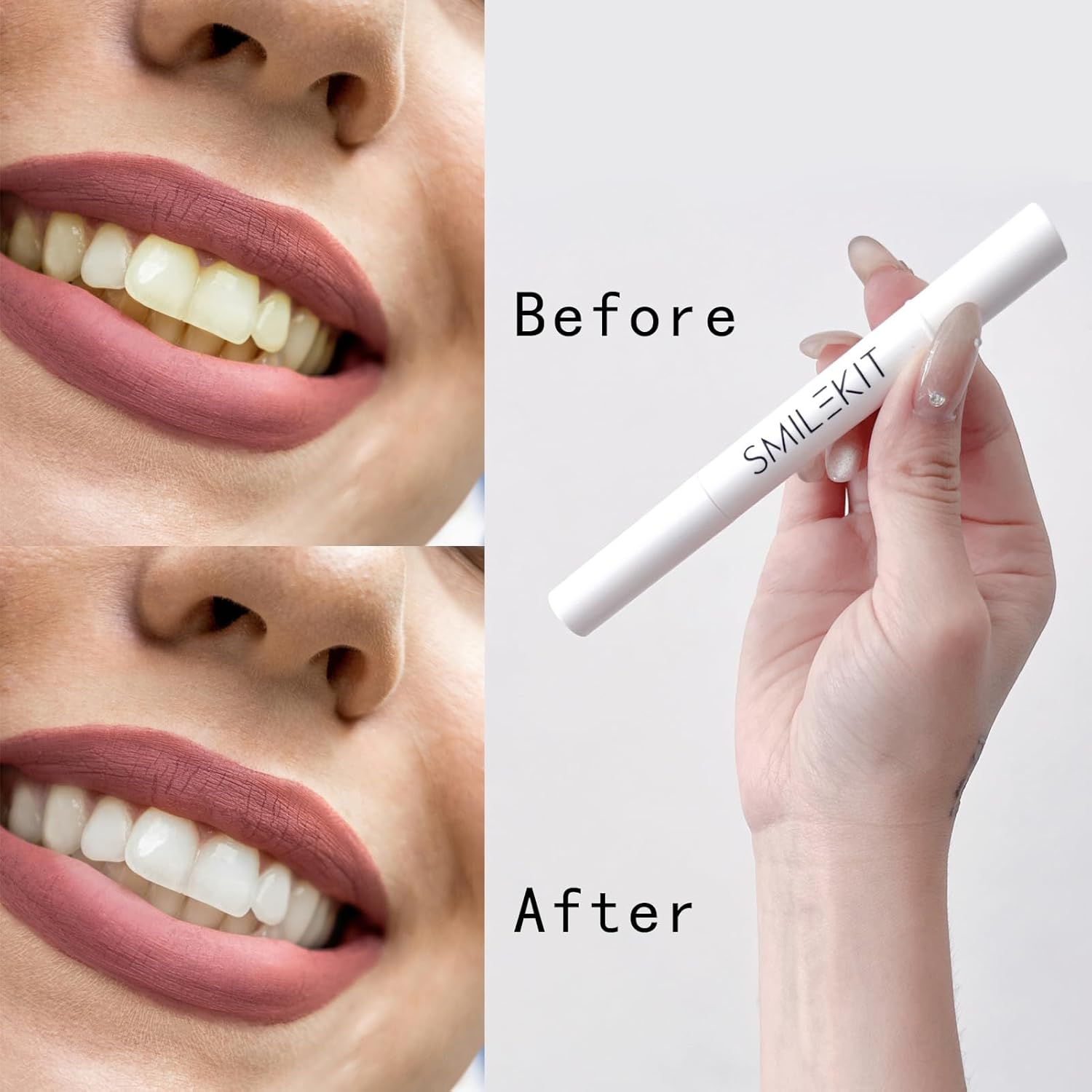 Portable Teeth Whitening Pen (2 Count) - Easily Removes Stains, Effective, Painless, Non-Irritating, and Travel-Friendly.