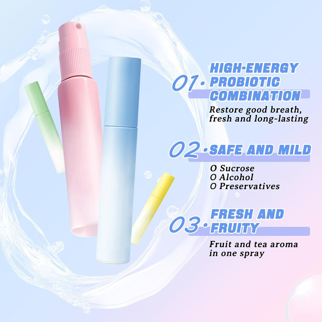 8PCS Breath Refresher,Multi-flavor Fresh Breath Spray for Oral Care,Portable Dry Mouth Spray,Refreshing Mouth Freshener for All Ages,Natural Fresh Oral Spray for Bad Breath