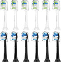 Replacement Toothbrush Heads for Philips Sonicare – Plaque Control, Compatible with Click-on Electric Toothbrush Handles, 12 Pack White Black