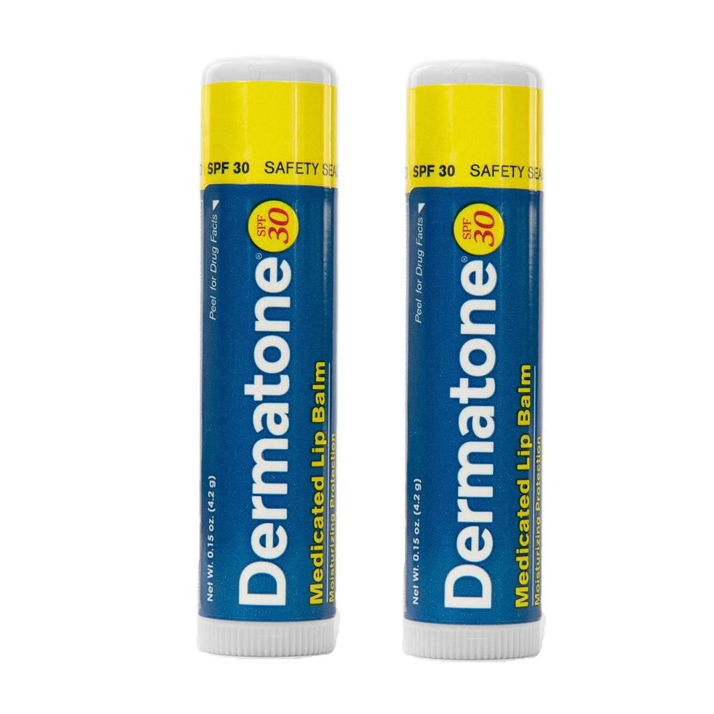 Dermatone Original Medicated Lip Balm | Soothing & Moisturizing | Cocoa Butter, Aloe, Vitamin E | Lip Repair | SPF30 | 2-Pack, 0.15oz sticks