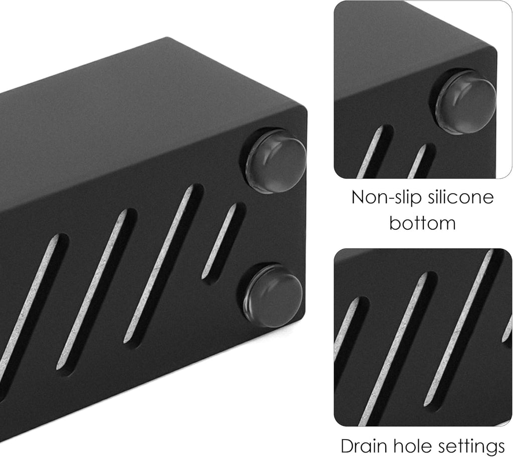 Acrylic Electric Toothbrush Holder with Diatomite Drying Stone, Bathroom Drawer Organizer with Drainage Hole for Tooth Brush, Compatible with Philips, Oral-B (Black)