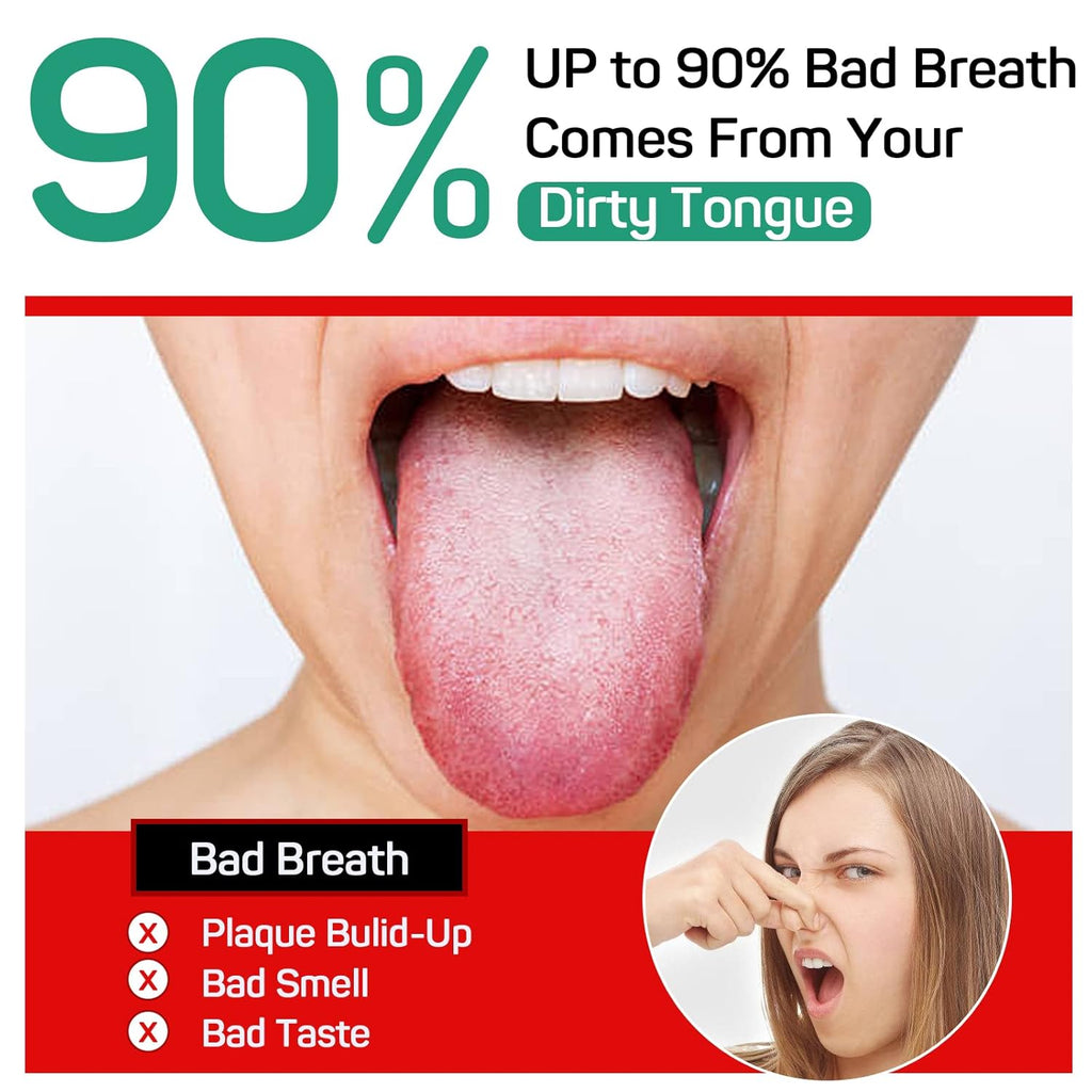 RONAVO Tongue Scraper for Kids & Adults, Tongue Cleaner for Small Mouth, Fights Bad Breath, Metal Tongue Scraper for Oral Hygiene Routine, with Handy Case for Travel/Home/Office