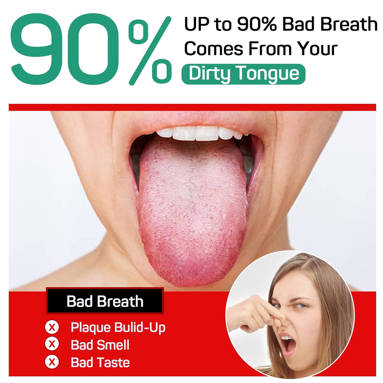 RONAVO Tongue Scraper for Kids, Children, Adult, Stainless Steel Tongue Cleaner Reduce Bad Breath, with Handy Case, 2 Colors