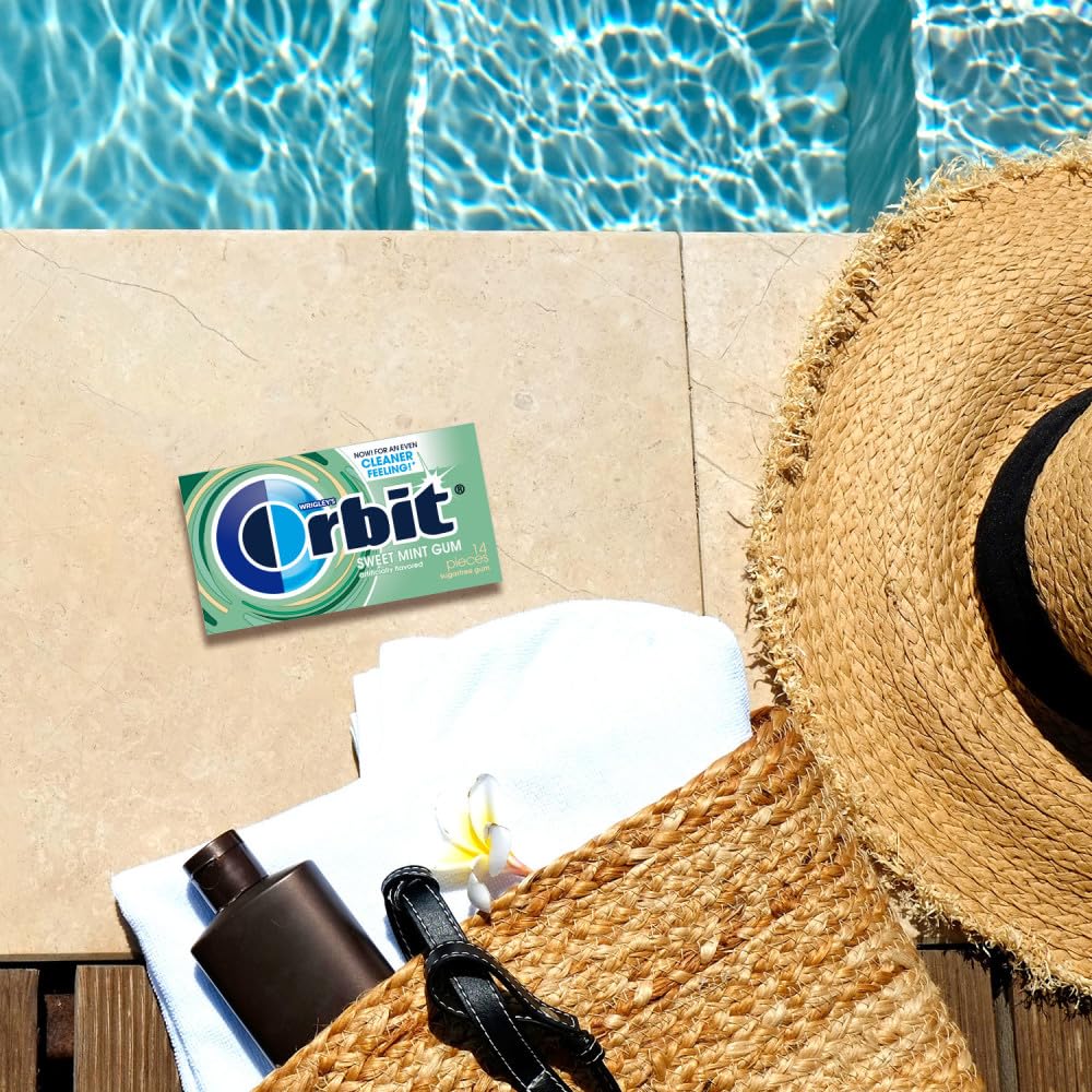 Orbit Sweet Mint Sugar Free Chewing Gum Bulk, 12 Packs, 14 Pieces Each (168 Total)