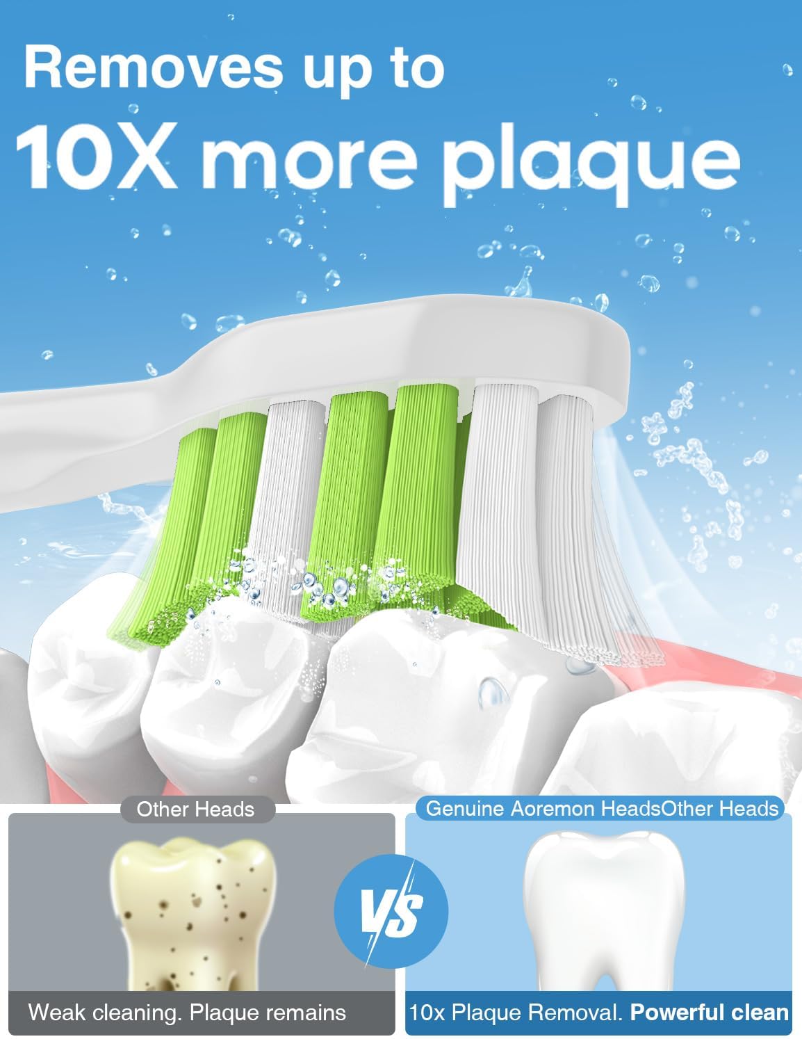 Replacement Toothbrush Heads for Philips Sonicare diamondclean Electric Toothbrush Heads Compatible with Sonicare 4100 5100 5300 6100 c2 c1 c3 w Snap-on Electric Tooth Brush Handle, 8 Count, White