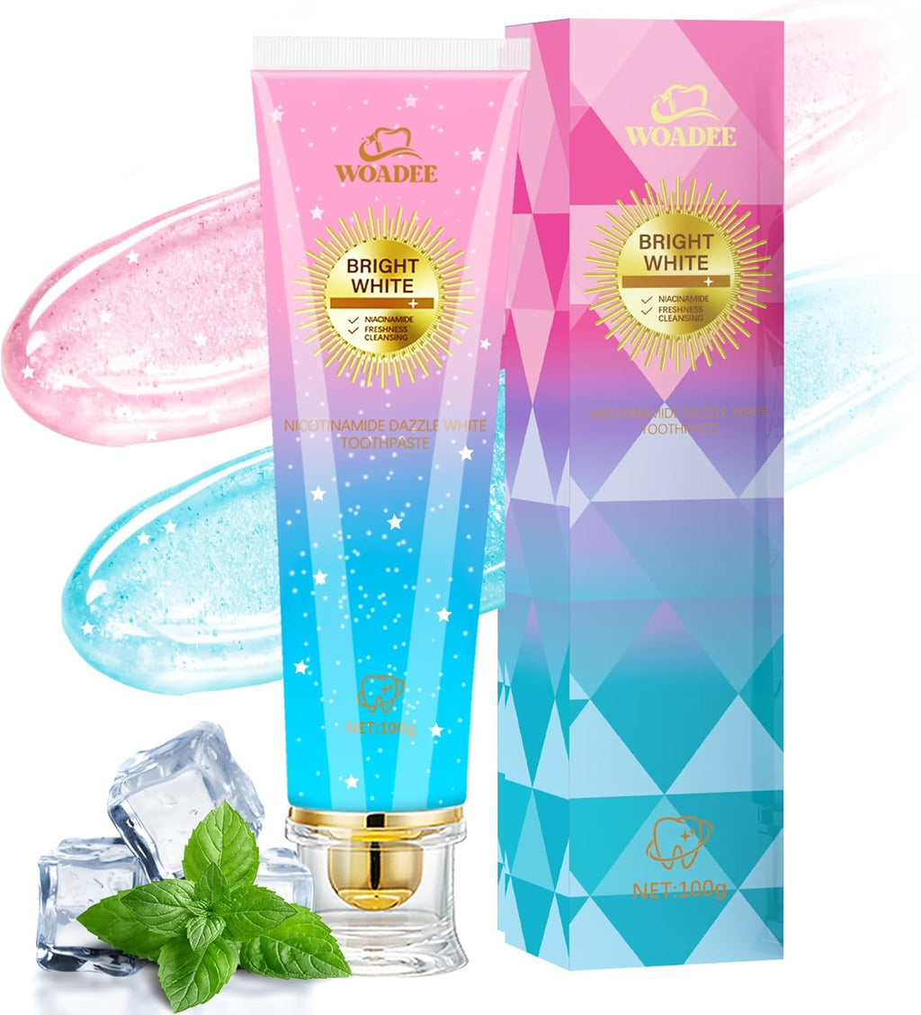 Woadee Niacinamide Whitening Toothpaste | Nicotinamide Radiant Whitening Toothpaste - Remove Tough Tooth Stains & Fresh Breath | Fluoride-Free Protects Enamel & Improves Gum Health, Mint Flavor (1)