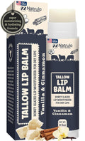 Beef Tallow Lip Balm – Natural Tallow Beeswax Chapstick – Hydrating Moisturizer Grass Fed Bison Tallow Balm Lip Care – Soothes Chapped, Dry Lips, Sensitive Skin – Long Lasting & Vitamin Rich USA-Made