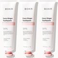 Boka Fluoride Free Toothpaste - Nano Hydroxyapatite, Remineralizing, Sensitive Teeth, Whitening - Dentist Recommended for Adult, Kids Oral Care - Coco Ginger Flavor, 4 Fl Oz 3Pk - US Manufactured
