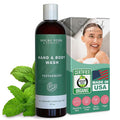 SoCal Suds & Company Hand & Body Wash Organic Shea Butter - Peppermint Scent - Liquid Soap - Daily Body Wash for Men and Women - Moisturizing Ingredients - Gentle Shower Gel - Non-Drying - 12oz