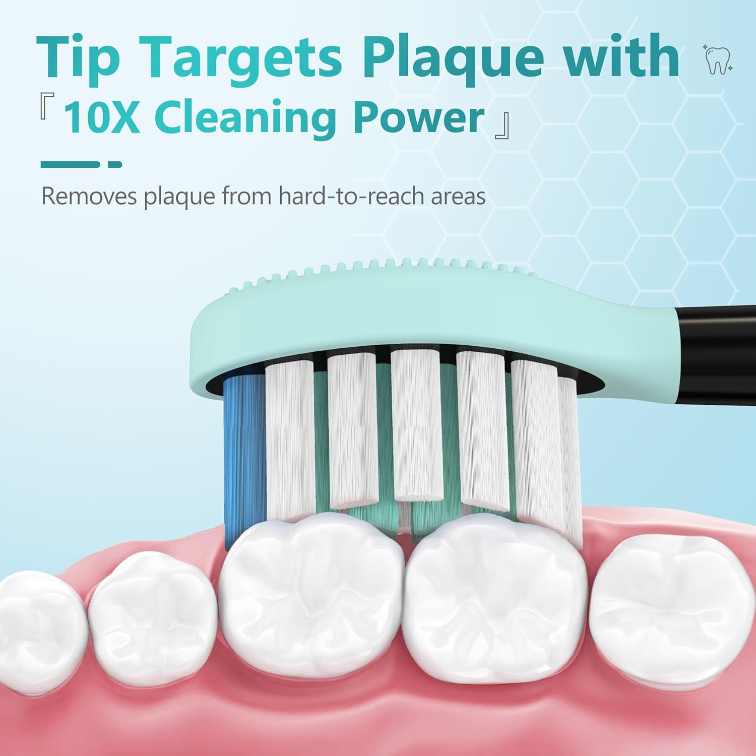 Replacement Toothbrush Heads for Philips Sonicare Electric Toothbrush Black, 2-in-1 Tongue Cleaner, 6 Pack, Mint Green, Suitable for Philips Sonicare Heads, C2, C1, C3, W1, W2, W3, G1, G2, G3