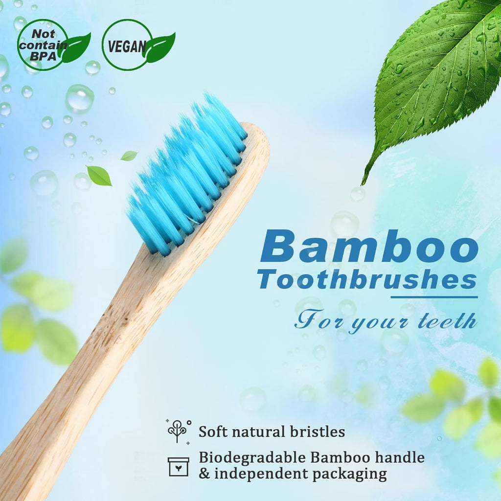 Sieral 120 Pcs 6.9 Inch Bamboo Toothbrush with Toothpaste Individually Wrapped Disposable Toothbrushes Travel Toothbrush Kit for Hotel Homeless Shelter Camping and Travel, 12 Colors