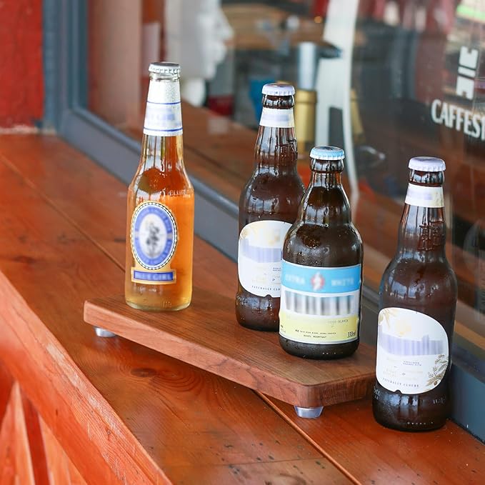 12.6"x5" Solid Teak Wood Riser & Tray - Farmhouse Organizer with Non-Slip Base | Rustic Bathroom & Kitchen Tray for Countertop, Sink Decor | Natural Finish Pedestal Stand (Neutral Home Decor)