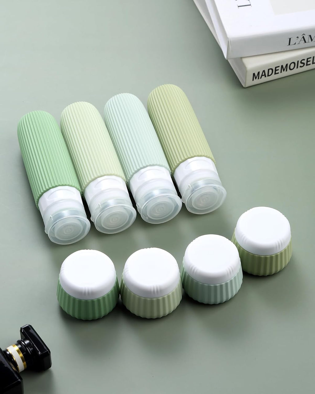 Travel Bottles 8 Pack, TSA Approved 3 oz Travel Containers with Clear Bag, Leak Proof Silicone Squeezable Essentials Jars