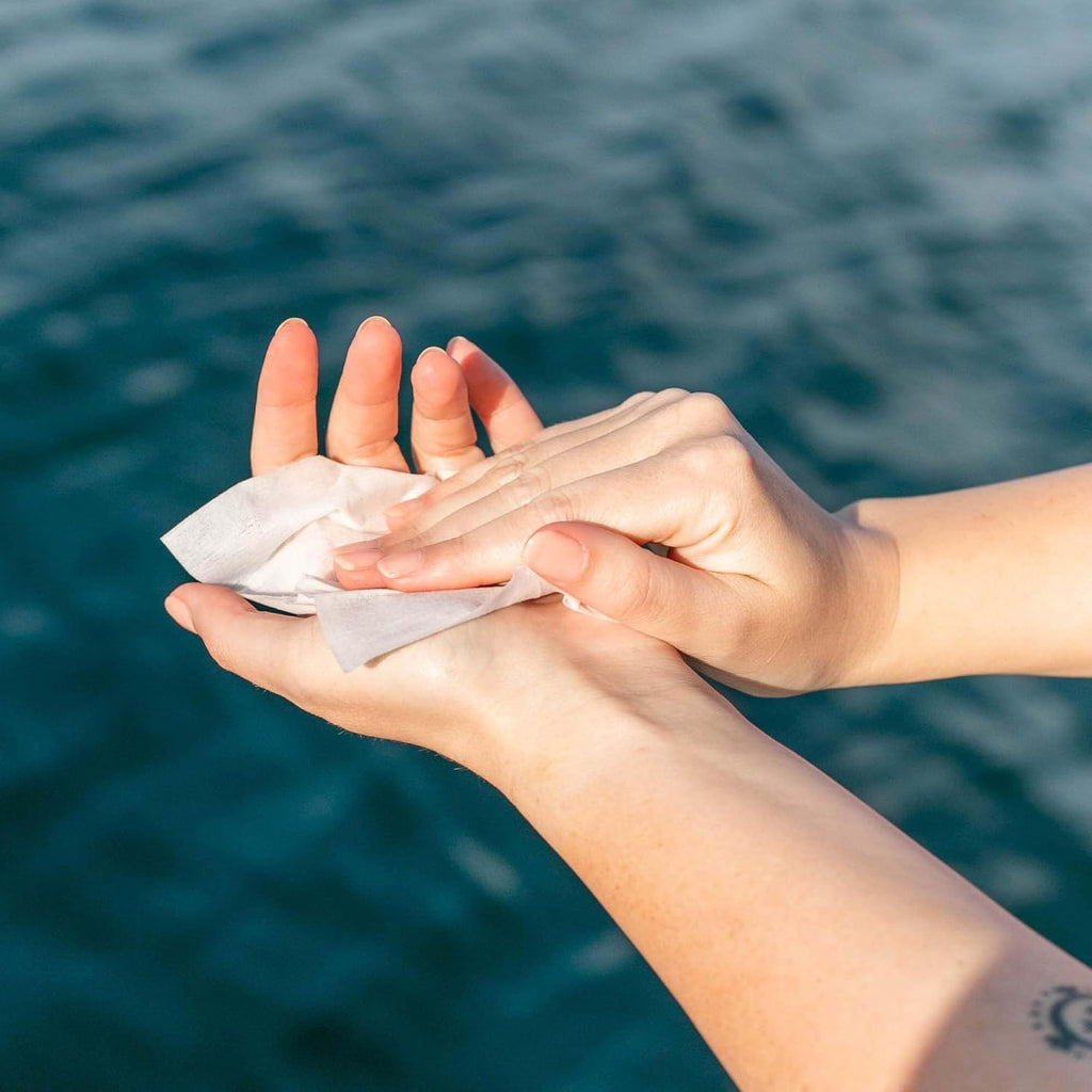 Freshends Luxurious Towelette Bundle Flushable Wipes for Adults - Flushable Wet, Personal Care Bathroom Wipes, Individually Packed Wet Tissues - Travel (100-Pack, Gray/Blue)