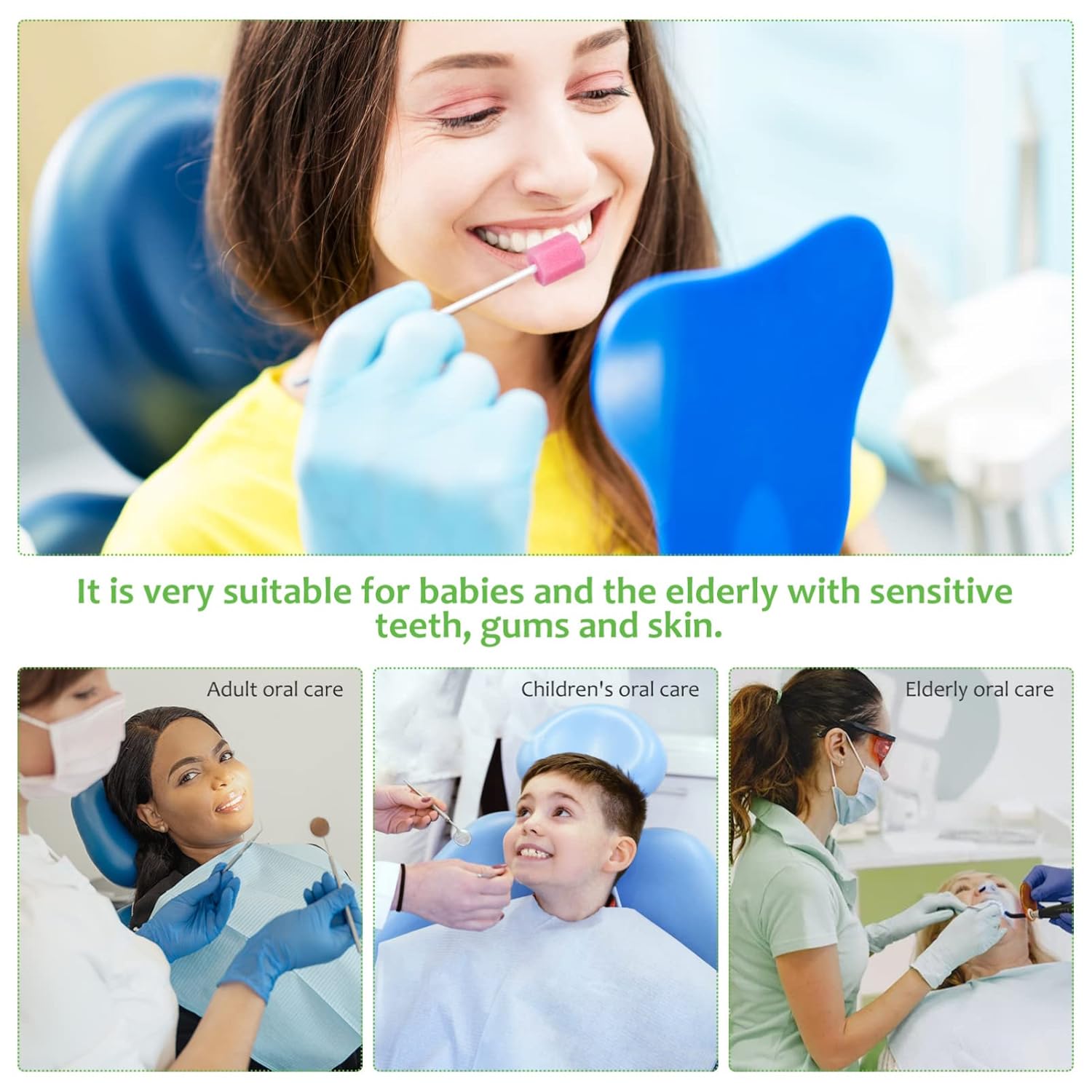 250 Pcs Disposable Oral Cotton Pink Cotton Swabs Sents Disposable Oral Care Swabs Teeth Cleaning Swabs Sponges Toothpicks Elderly Care Products Swabs Sponge Swabs Baby