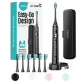 COSLUS Sonic Electric Toothbrush for Adults: 47000 VPM for Deep Cleaning & Whitening with Travel Case - 5 Modes for Sensitive Teeth & Braces, Wireless Charging, 6 Brush Heads for Home Family, Black