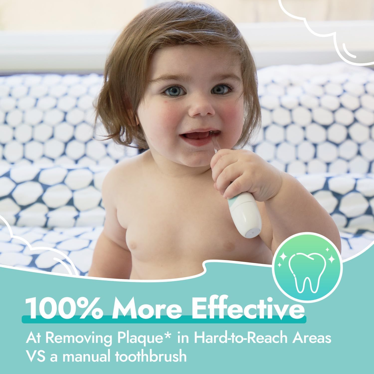 Papablic Replacement Toothbrush Heads - 4 Count | Compatible BabyHandy & Toddler Sonic Electric Toothbrushes (18-36 Months)