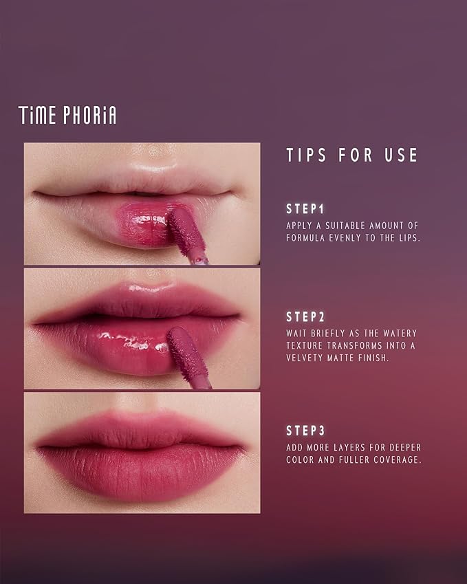 ALTERA BLURRING LIP TINT - Shine Lip Gloss to Soft Blurry Lip Matte Finish, Long-Lasting Lip Stain, Smooth and Blur lip lines, Watery-Velvet Feel, Hydrating & Non-Sticky (004 SWIRL)