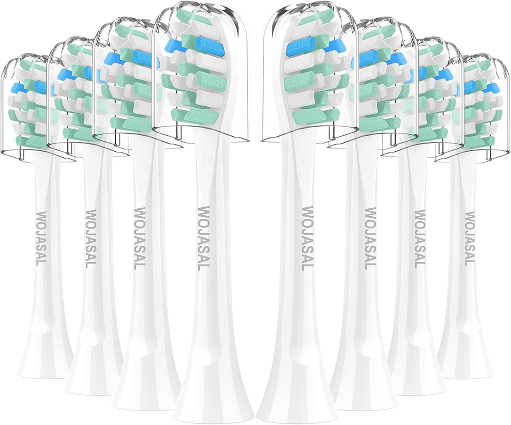 Replacement Brush Heads Compatible with Philips SoniCare Electric Toothbrushes, Dupont Bristles for Effective Cleaning, Snap-on System, 8 Pack, White