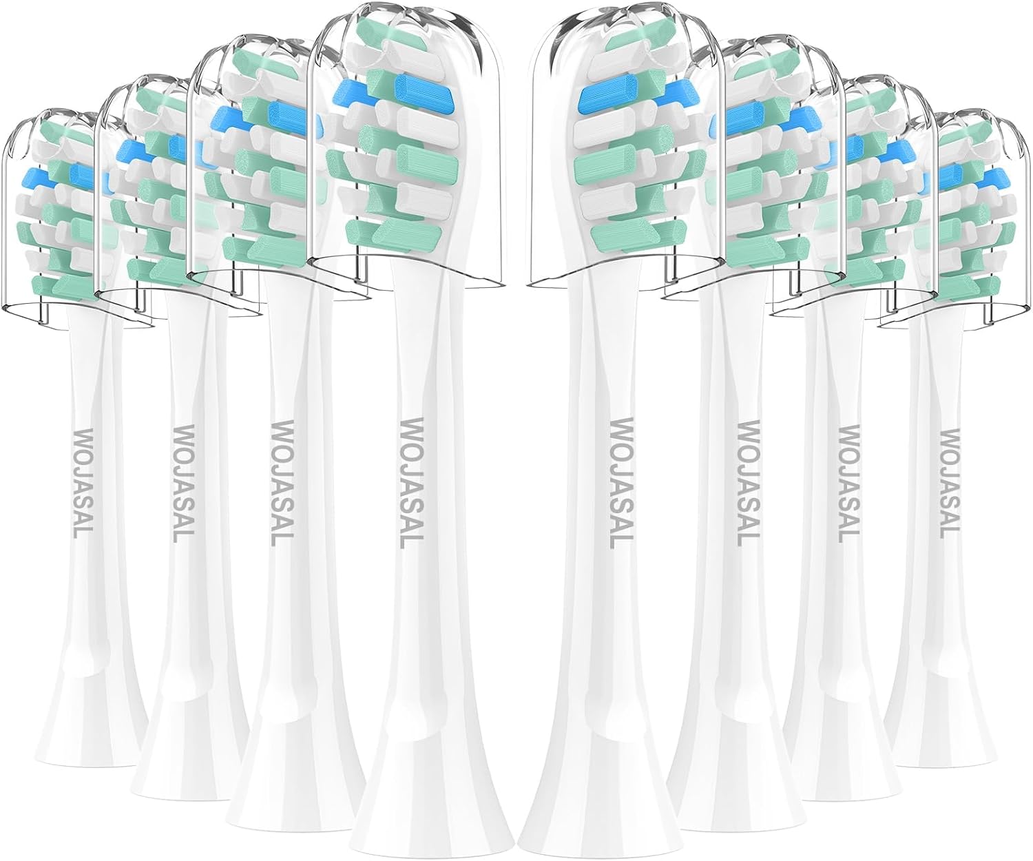 Replacement Brush Heads Compatible with Philips SoniCare Electric Toothbrushes, Dupont Bristles for Effective Cleaning, Snap-on System, 8 Pack, White