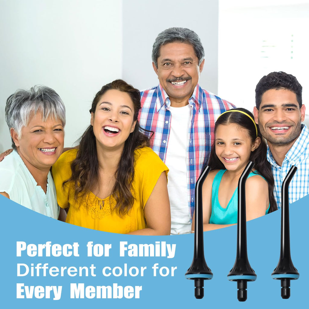 3 Pack Water Flosser Replacement Tips for Oralfree, Nicwell, Nicefeel, COSLUS, Oral Irrigator Jet Tip Nozzel fits for Mospro, Zerhunt Water Flosser, Black