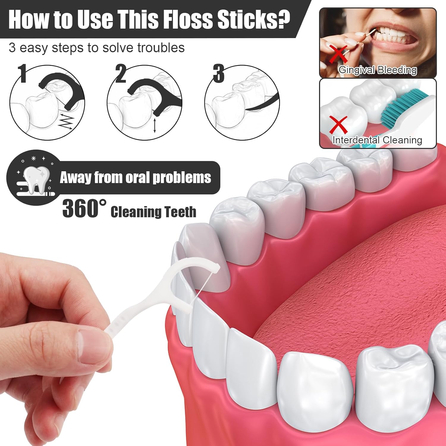 HOFASON 200 Count Individually Wrapped Floss Picks Dental Floss Sticks Bulk, Travel Flossers Oral Care Teeth Clean for Hotel Restaurant Office, Wedding Basket Supplies and Guest Bathroom Essentials