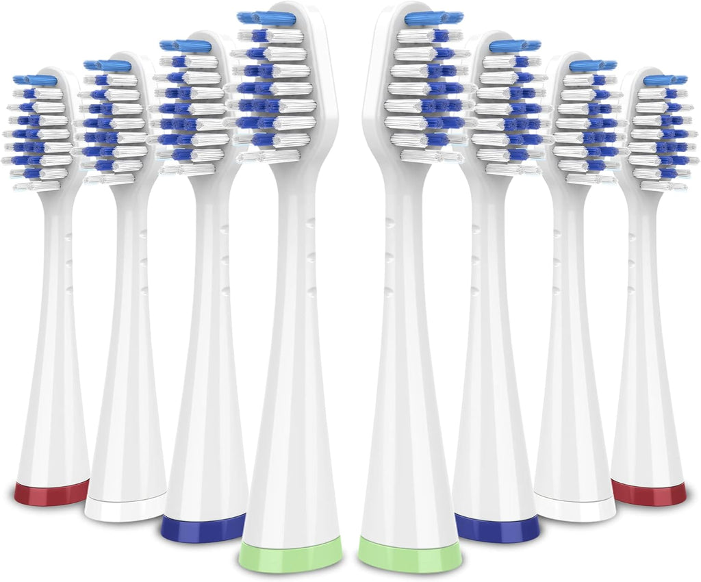 Replacement Toothbrush Heads for Waterpik Complete Care 5.0/9.0 (CC-01/WP-861), STRB-8WW, (8-Pack, White)