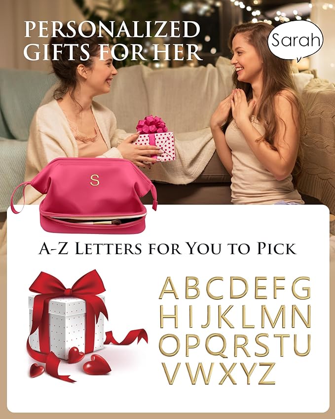 Birthday Week Gifts, Makeup Bag for Women, Bridesmaid Engagement Gift for Her Travel Toiletry Bag Make Up Bag Pouch for Purse Bridal Shower Gifts for Engagement Wedding Bridesmaids Gift