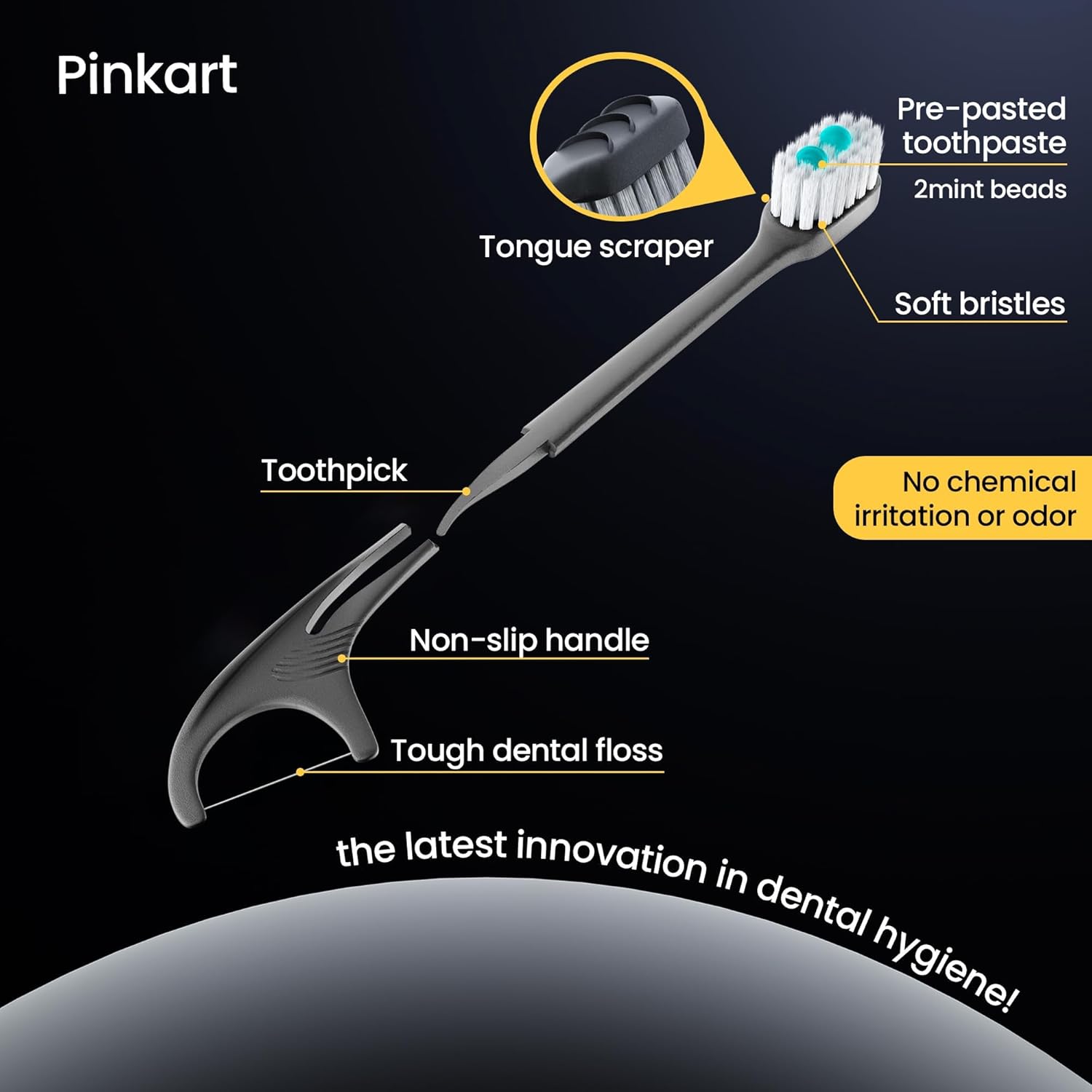 5 in 1 Disposable Toothbrushes with Toothpaste – Individually Wrapped Mini Travel Toothbrushes with Prepasted Toothpaste, Mouthwash Beads, Floss & Tongue Scraper | to-Go Oral Care (96 Count)