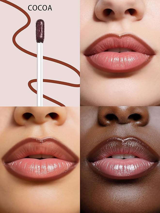 Lip Stain Peel Off Lip Liner Stain with Tweezer, Long Lasting Matte Lip Tint Tattoo, Highly Pigmented Color Lip Makeup, Waterproof Lipstick, Transfer-proof Lipstain for Women, Cocoa