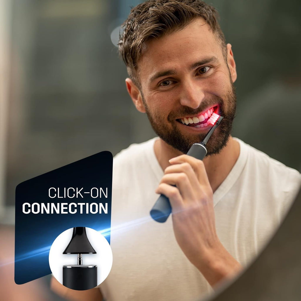 Sparx Toothbrush Replacement Heads, Brush Heads with Red Light Therapy for Gum Care, Replacement Brush Heads, Black, 1 Pack