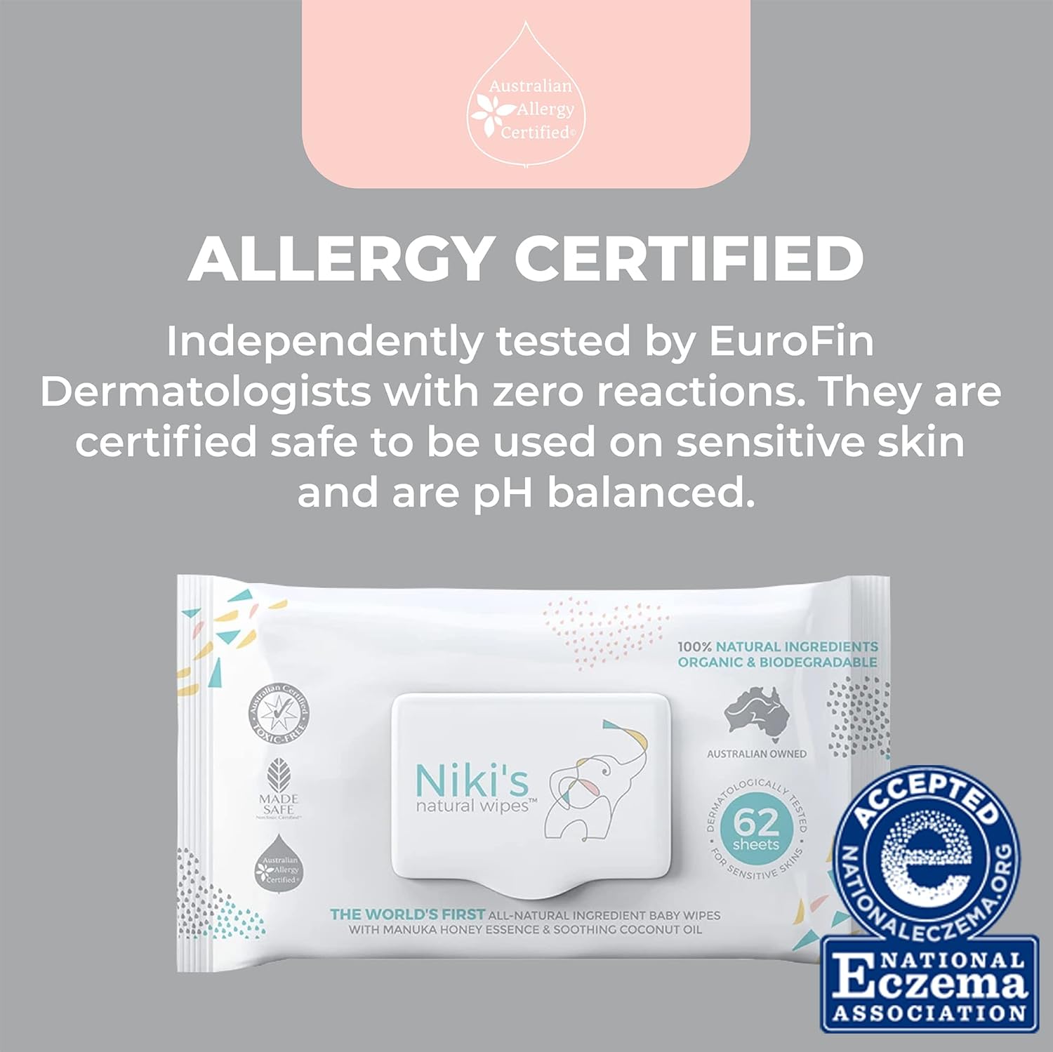 Niki's Natural Baby Wipes | Organic Baby Wipes Sensitive | Made with Manuka Honey and Coconut Oil, Unscented | EWG Verified | 1488 Wipes (24 Pack x 62 Count Wipes) Baby Wipes Bulk