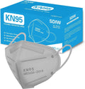 100PCS KN95 Face Masks 5 Layer Filter Efficiency≥95% with Elastic Ear Loop and Nose Bridge Clip Breathable Mask Grey