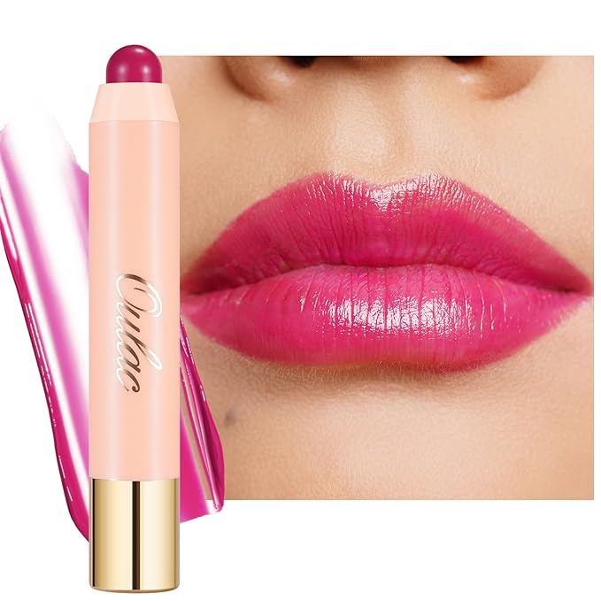 Oulac Moisturizing Lipstick - Hydrating Lipstick Tinted Lip Balm for Dry Lips, Purple Lip Crayon & Blush - Lip Color and Cheeks Makeup | 2.48g, Blackcurrant Jelly (05)