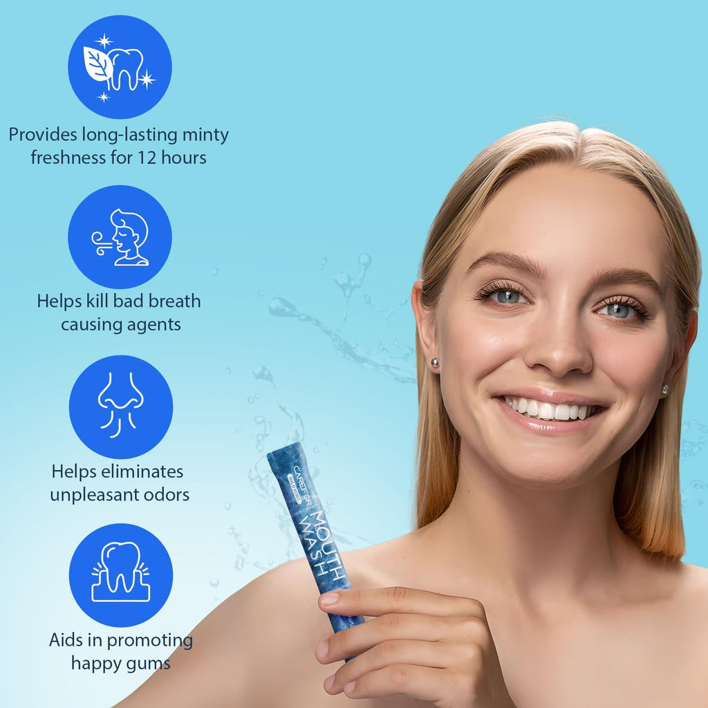 Mouthwash Travel Size, Portable Fresh Breath Mouthwash, Alcohol-Free, ICY Mint Flavor, Mini Pack – to Go for On-The-Go Freshness, Bulk Packets 0.41 Fl Oz (Pack of 30)