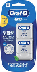 Oral-B Glide Deep Clean Cool Mint Dental Floss, Value 2 Pack (40m Each)