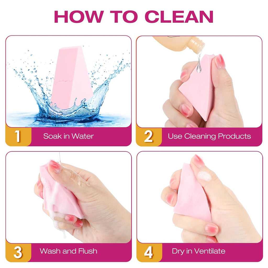 WSYUB Makeup Sponges Wedges, Disposable Makeup Applicator Cosmetic Wedges Sponges for Foundation Latex Free, Medium Size