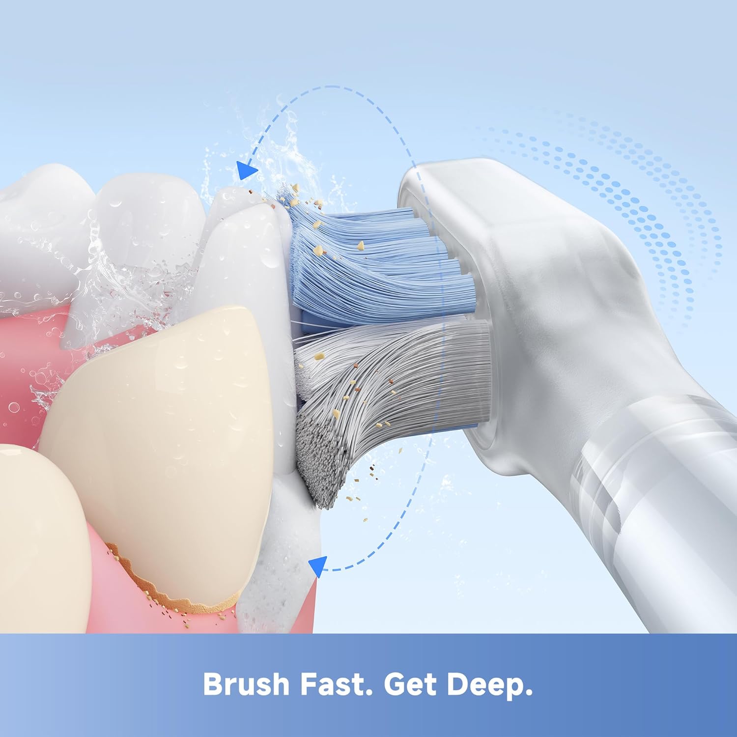 Mova Fresh SweepDrive Electric Toothbrush, Rechargeable Electric Power Toothbrush for Adults, Intuitive Pressure Sensing, 3-in-1 Replacement Brush Head with Holder, 30 Days of Battery Life, Black