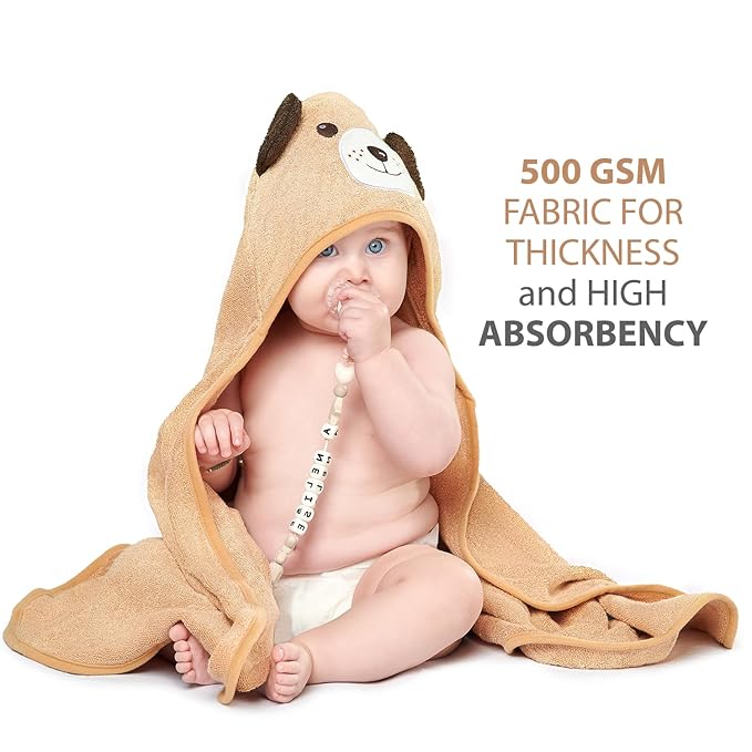MINIBOO Hooded Baby Towels for Newborn & Toddler - Super Soft Baby Bath Towels with Hood, Highly Absorbent Viscose Made from Bamboo Hooded Towel for Boys, Girls, Newborn Essentials.