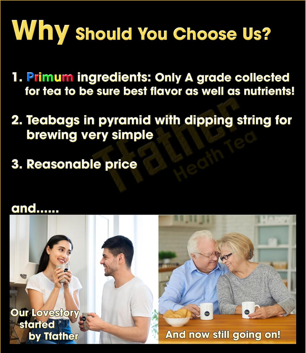 TFATHER Spearmint Tea Bags Pyramid with String - Sweet & Delicate of Menthol - Throat Soothing for Cough & Mucus Relief, Stress Relief, Digestion & Immune Support - Premium Spearmint Leaves