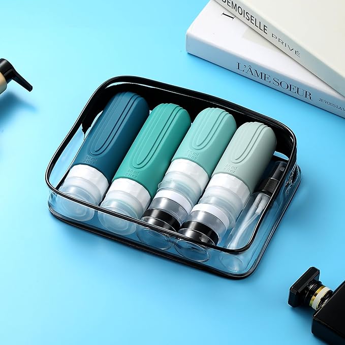 16 Pack Travel Bottles for Toiletries, TSA Approved Silicone Travel Containers jar for Toiletries, Leak Proof Refillable Liqus Shampoo And Conditioner Traveler Essentials toiletry Bottles