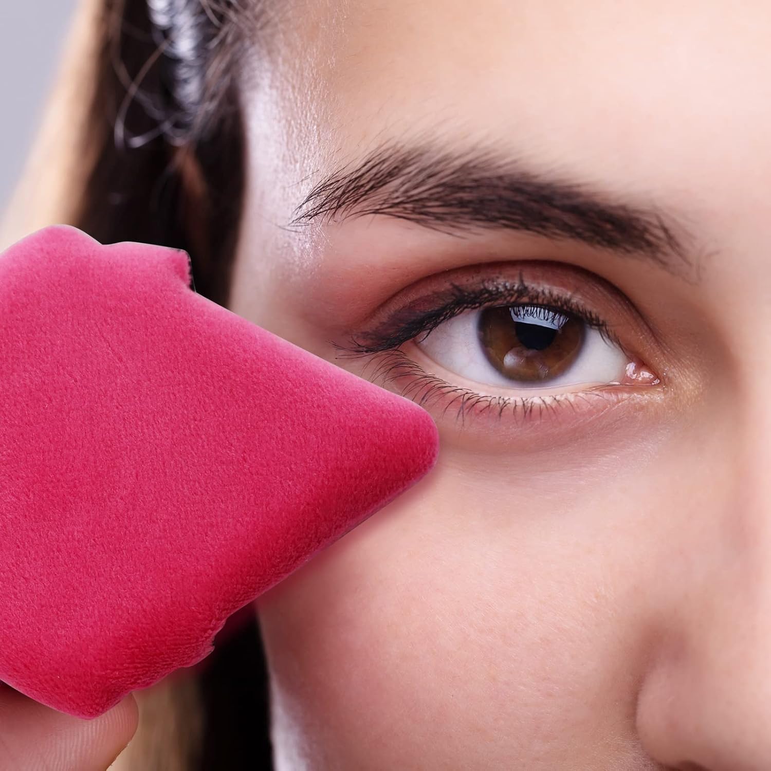 Powder Puff Daubigny 6 PCS Powder Puffs Makeup Puff Face Soft Triangle Powder Puff for Loose Powder Mineral Powder Body Velour Cosmetic Foundation Sponges Blender Beauty Makeup Tools(Rose Red Black)