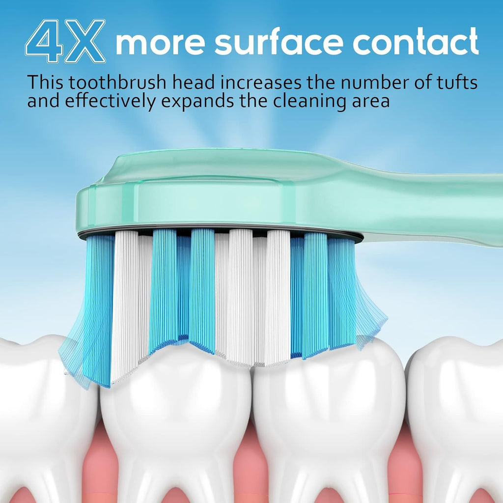 Aoremon Replacement Toothbrush Heads for Philips Sonicare C3 Premium Plaque Control HX9044/65 G3 Gum Care HX9054/65 W3 4100 5100 6100 7500 C1 C2 Flexcare Diamondclean HealthyWhite, 6 Count, Black