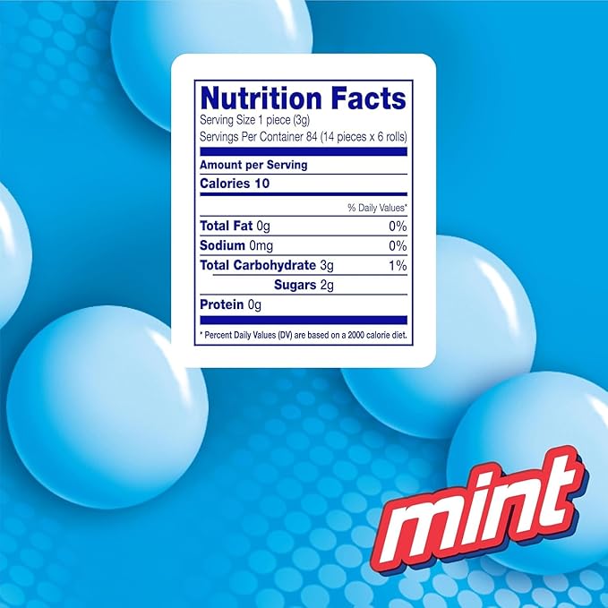 Mentos Chewy Mint Candy Roll, Holiday Candy for Christmas Stocking Stuffers for Adults & Kids, Party, Non-Melting, 14 Count (Pack of 15) - Packaging May Vary