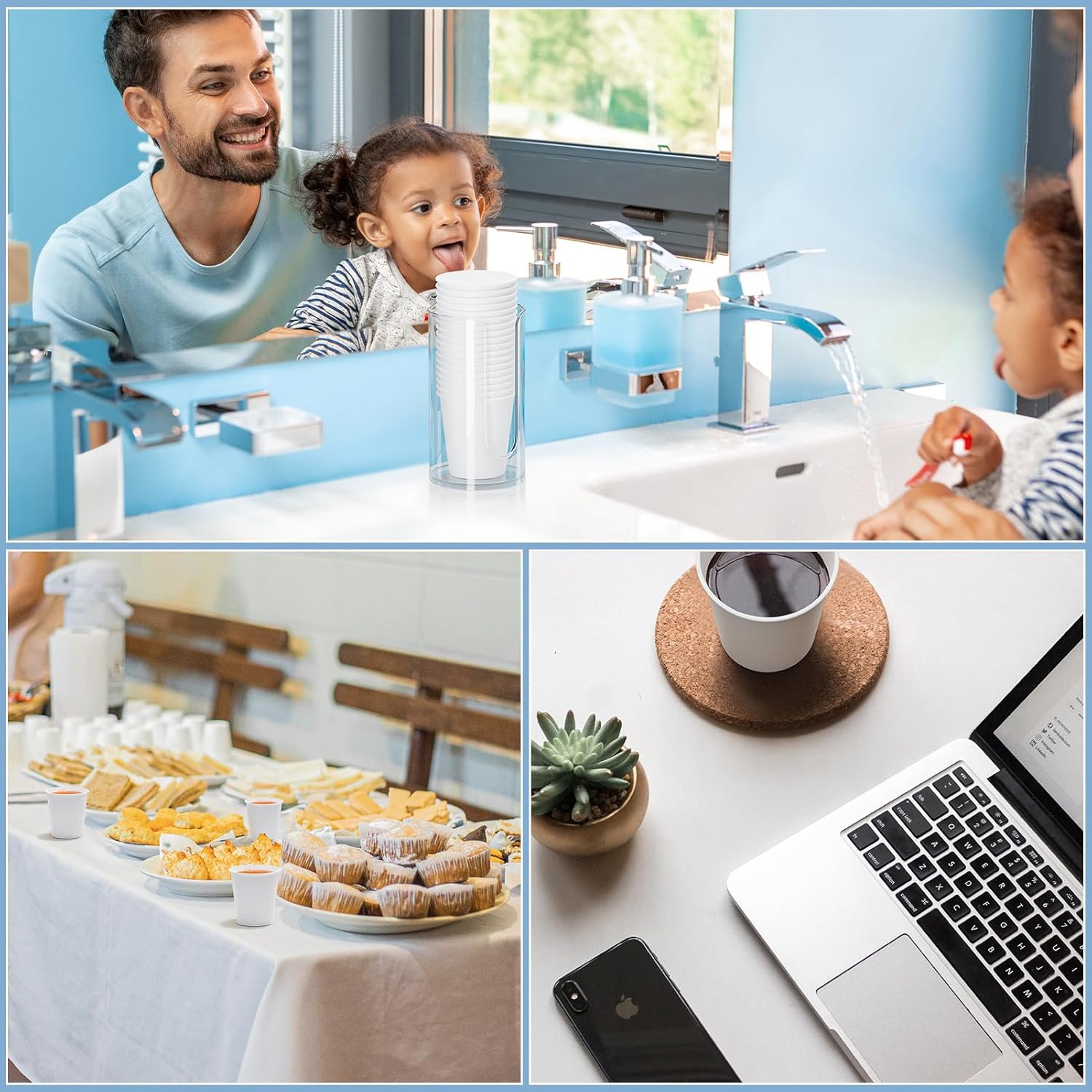 VITVITI 30 PACK Bathroom Mouthwash Cups, Disposable 3.7 OZ Coffee Paper Cup, Small Cup for Mouth Wash/Hot Cold Beverages Liquid/Tea, White