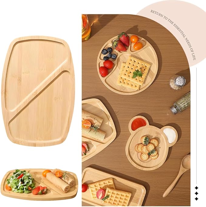 1PCS Bamboo Bathroom Trays - Suitable for The Bathroom,Kitchen,Breakfast Tray and Decorative Tray (10.63 in * 7.09 in)