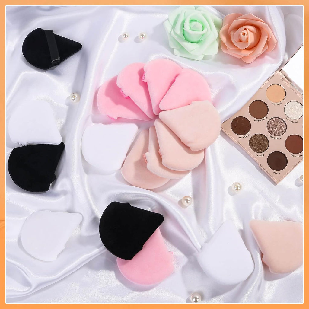 20pcs Triangle Powder Puff, Setting Powder Puff for Make Up, Face Puff Pads for Loose Powder and Press Powder, Makeup Sponge Powder Applicator for Face and Eye