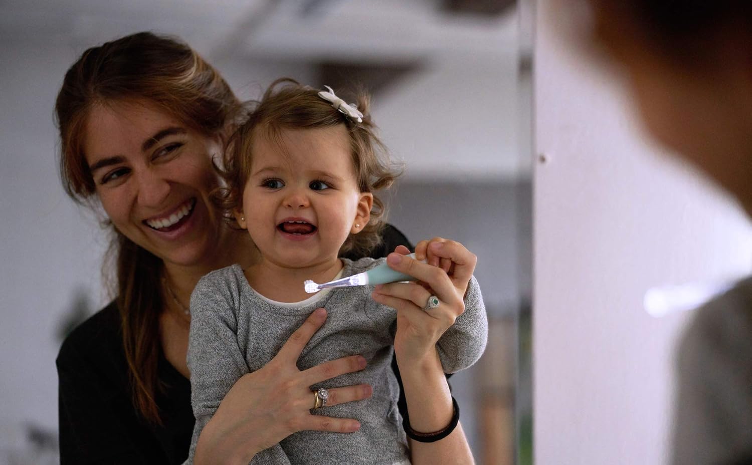 Papablic BabyHandy 2-Stage Baby Sonic Electric Toothbrush for Babies and Toddlers Ages 0-3 Years